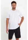 Erkek 24/1 Düz A Kalite Oversize T-shirt - Beyaz