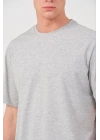 Erkek 24/1 Düz A Kalite Oversize T-shirt - Gri