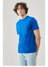 Erkek 24/1 Düz A Kalite Oversize T-shirt - Mavi