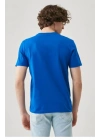 Erkek 24/1 Düz A Kalite Oversize T-shirt - Mavi