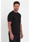 Erkek 24/1 Düz A Kalite Oversize T-shirt - Siyah