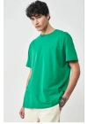 Erkek 24/1 Düz A Kalite Oversize T-shirt - Yeşil