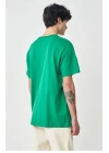 Erkek 24/1 Düz A Kalite Oversize T-shirt - Yeşil