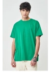 Erkek 24/1 Düz A Kalite Oversize T-shirt - Yeşil