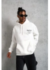 Erkek 98 Baskılı Kapşonlu Sweat - Beyaz