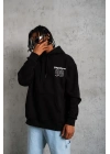 Erkek 98 Baskılı Kapşonlu Sweat - Siyah