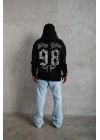 Erkek 98 Baskılı Kapşonlu Sweat - Siyah