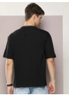 Erkek Baskılı Oversize T-shirt - Siyah