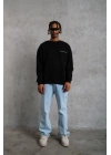 Erkek Baskılı Sweat - Siyah