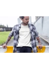 Erkek Bisiklet Yaka Baskılı Oversize T-Shirt - Beyaz