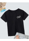 Erkek Çocuk Baskılı T-Shirt - Siyah