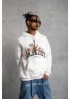 Erkek DANKES Baskılı Kapüşonlu Sweat - Beyaz