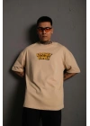 Erkek Dijital Baskılı T-Shirt - Bej