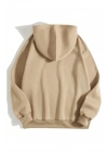 Erkek Düz Kapüşonlu Sweat - Bej