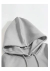 Erkek Düz Kapüşonlu Sweat - Boyalı Gri