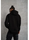 Erkek Düz Kapüşonlu Sweat - Siyah