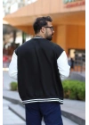 Erkek Oversize Kolej Ceket - Siyah