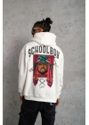 Erkek SCHOOL BOY Baskılı Kapüşonlu Sweat - Beyaz