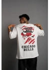 Erkek Sırt Baskılı A Kalite Oversize T-shirt - Beyaz
