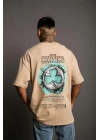 Erkek Sırt Baskılı T-shirt - Bej