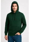 Erkek Üç İplik Kapüşonlu Kanguru Cepli SweatShirt hoodie - Haki