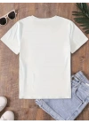 Sporda Günlük Hayata Giyilebilir GYM Baskılı Oversize Bisiklet Yaka Erkek T-shirt - Beyaz