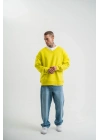 Geniş V yaka Kol Ribana Detaylı SweatShirt - Sarı