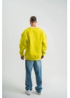 Geniş V yaka Kol Ribana Detaylı SweatShirt - Sarı