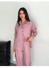 Gömlek Pantolon ikili Takım - Toz Pembe