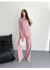 Gömlek Pantolon ikili Takım - Toz Pembe