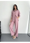Gömlek Pantolon ikili Takım - Toz Pembe