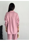Gömlek Pantolon ikili Takım - Toz Pembe