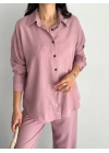 Gömlek Pantolon ikili Takım - Toz Pembe