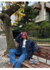 Jeans Detaylı Cıtcıtlı CEKET - Lacivert