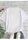 Kadın Beyaz Ive Got Your Back Grafik Tişört - Eğlenceli Çubuk Tasarımlı Oversize Günlük Kısa Kollu Tişört, Polyester Örgü, Yuvarlak Yaka, İlkbahar ve Yaz için Mükemmel, Günlük Giyim Tişört | Eğlenceli Tasarım | Polyester Kumaş - Beyaz