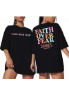 Kadın Bisiklet Yaka Baskılı T-shirt - Siyah