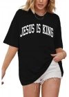 Kadın Bisiklet Yaka Kısa Kol Baskılı T-shirt - Siyah