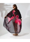 Kadın Rahat Kesim Şifon Kimono - Siyah