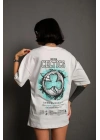 Kadın Sırt Baskılı T-shirt - Beyaz