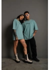 Kadın Sırt Golf Gtı Baskılı Oversize T-shirt - Mint Yeşili