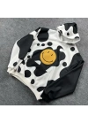 Kadın Smiley Face Kapüşonlu Sweatshirt - Siyah