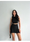 Kadın Şortlu Etek - Siyah