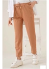 Kadın Tam Kalıp Basic Eşofman Pantolon - Kahverengi