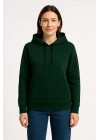 Kadın Üç İplik Kapüşonlu Kanguru Cepli Sweatshirt hoodie - Haki