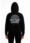 Kadın Üç İplik Kapüşonlu Ön ve Arka Baskılı SweatShirt hoodie - Siyah