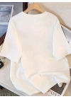 Kadınlar için Şık Siyah Kedi Grafik Tişört - Oversize Kısa Kollu Üst, Nefes Alabilir Polyester Karışımı, Makinede Yıkanabilir - Mükemmel Yaz Modası - Beyaz