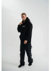 Kapşonlu Double Oversize Dijital Patchli SweatShirt - Siyah