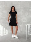 kısa kollu Mini Elbise - Siyah