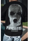 Kışlık Bisiklet Yaka Baskılı SweatShirt - Siyah