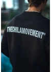 Kışlık Bisiklet Yaka Oversize Baskılı SweatShirt - Siyah